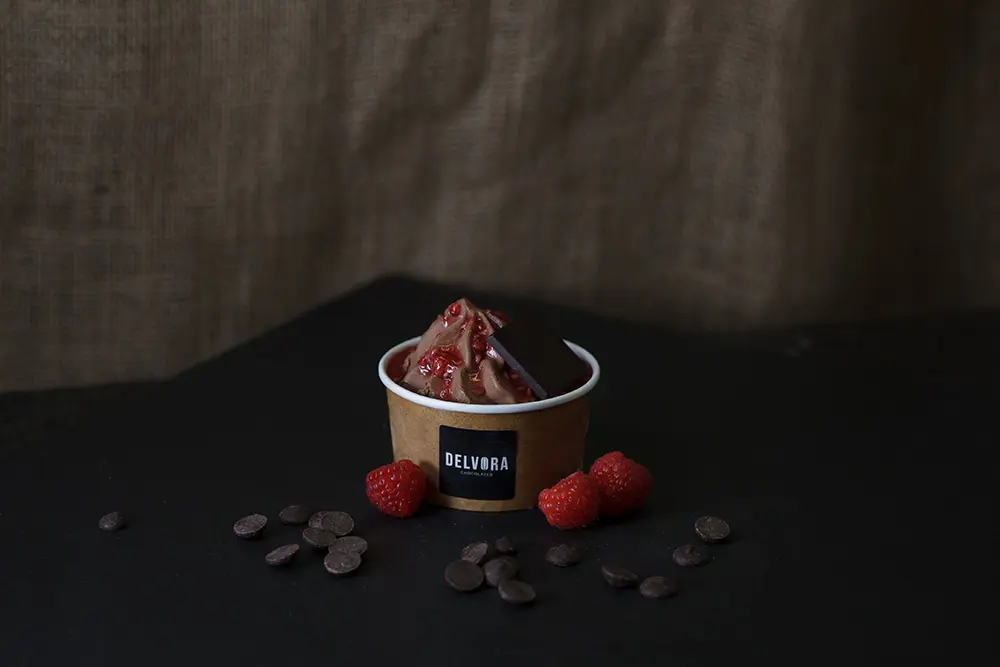 * Gelato ijs - chocolade framboos
